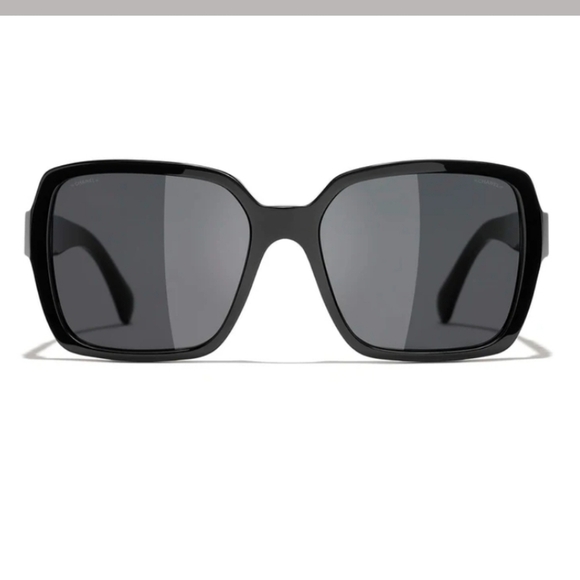 CHANEL BLACK SUNGLASSES CH5408A 622/S4 OVERSIZED GOLD LETTERS - Picture 3 of 16